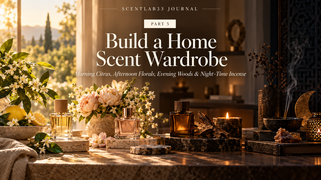 Home scent wardrobe from morning citrus to night incense