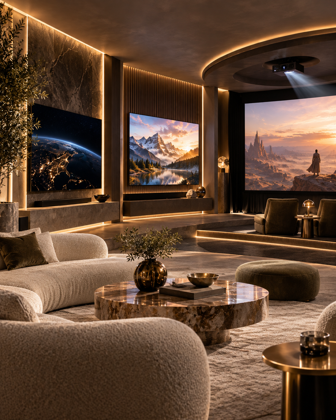 Luxury home cinema OLED Mini-LED projector editorial cover