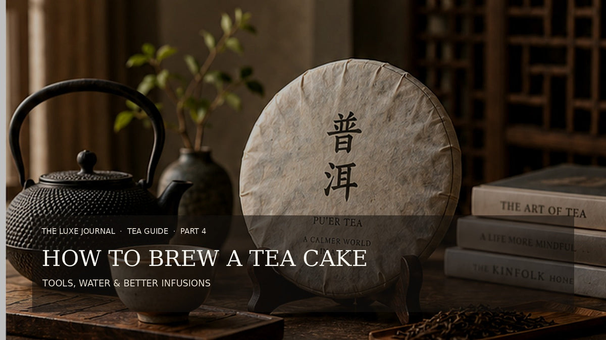 How to brew a compressed tea cake with traditional teaware