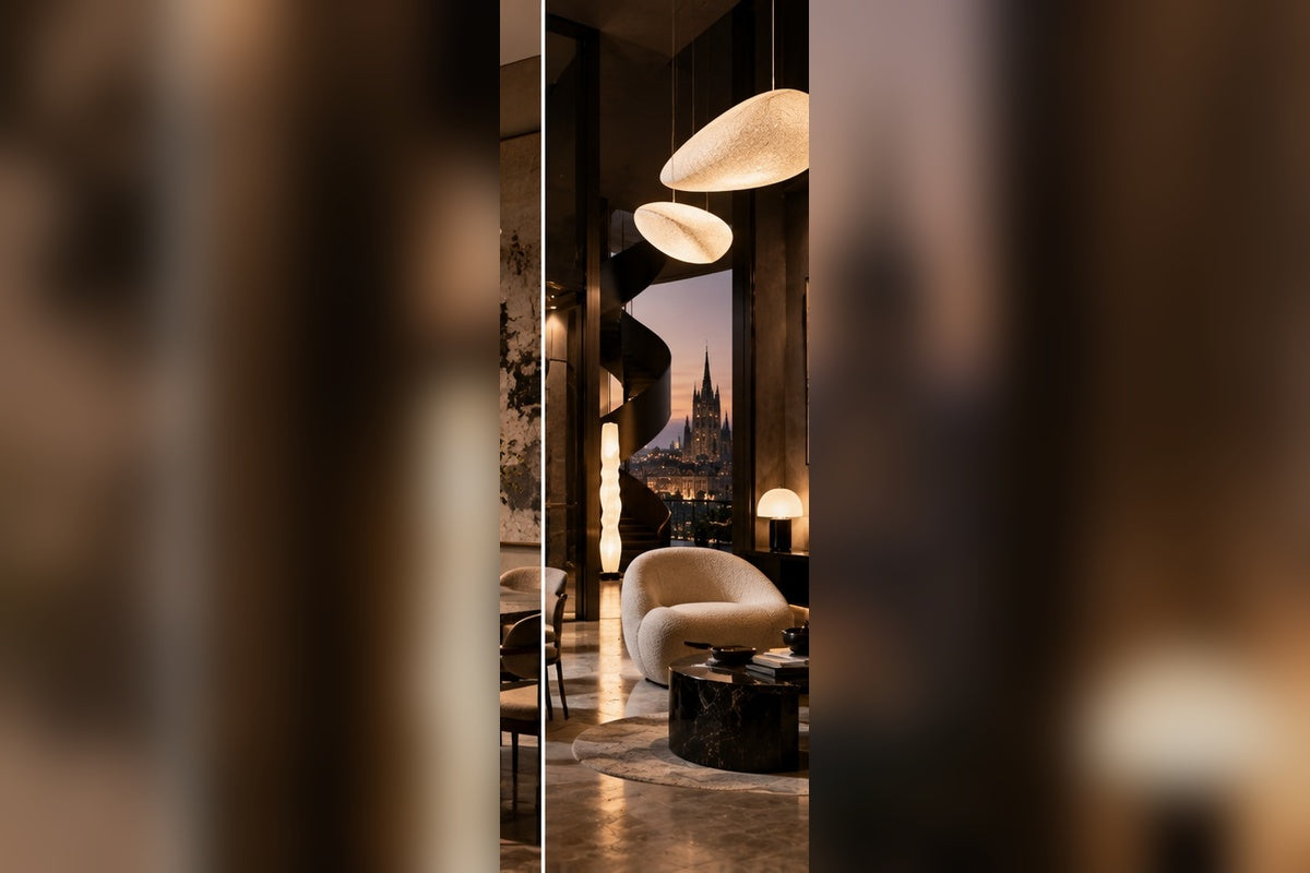 THE LUXE JOURNAL Italian lighting brands cover with sculptural contemporary lighting and architectural interior