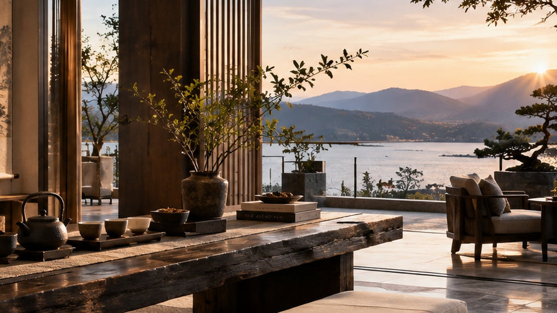 THE LUXE JOURNAL listening salon cover blending tea ritual, calm seating and an evening luxury interior