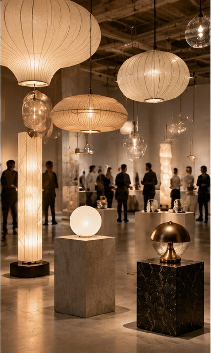 THE LUXE JOURNAL cover for London Design Festival 2026 lighting trends with sculptural pendants, portable lamps and gallery presentation
