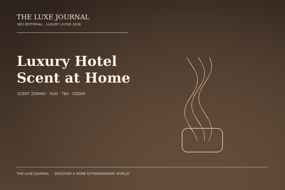 THE LUXE JOURNAL luxury hotel scent at home editorial cover
