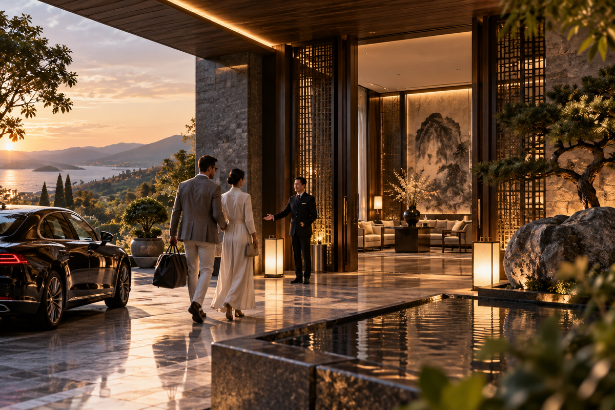 THE LUXE JOURNAL cover for the 2026 Michelin Key global hotel selection, featuring a refined luxury resort arrival