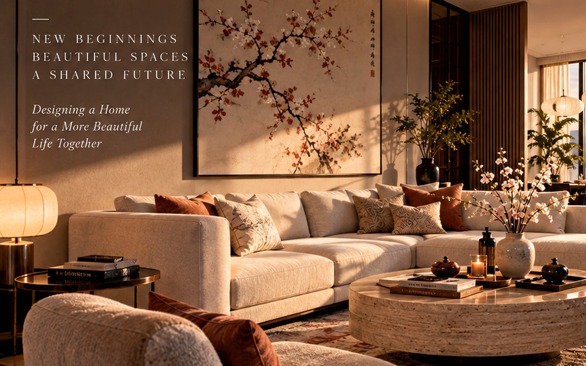 THE LUXE JOURNAL modern Chinese newlywed home guide with warm wood, art, ceramics and contemporary furniture