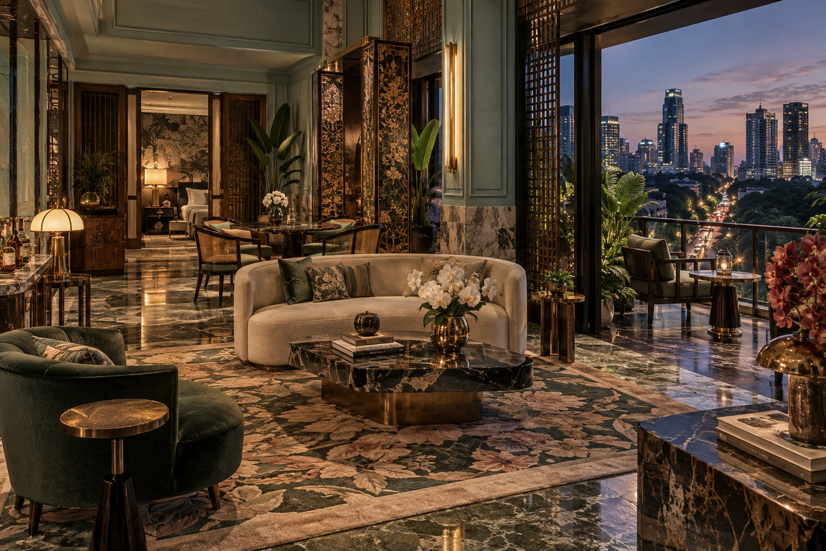 THE LUXE JOURNAL cover for NoMad Singapore, blending Art Deco, Peranakan influences and contemporary luxury