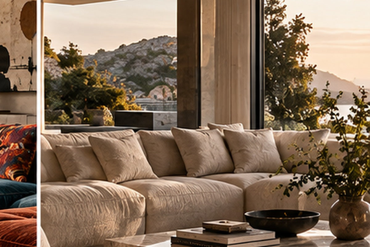 THE LUXE JOURNAL RH Cloud sofa guide editorial cover featuring relaxed neutral modular seating in an American luxury interior