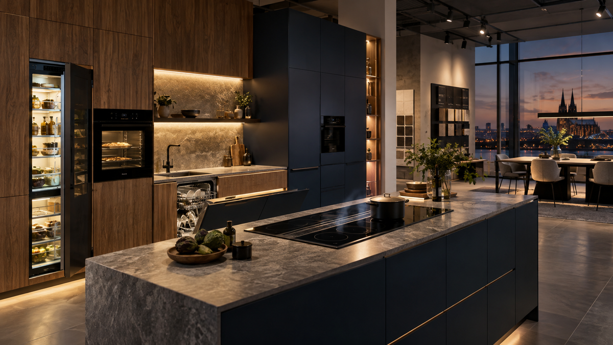 THE LUXE JOURNAL cover for Samsung's new built-in appliance showroom in Germany and connected kitchen design