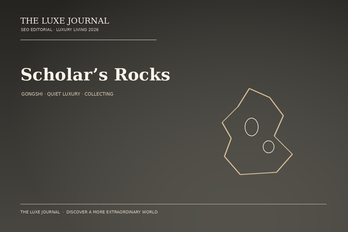 THE LUXE JOURNAL scholar's rocks and quiet luxury collecting editorial cover