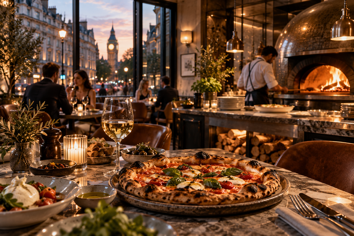 THE LUXE JOURNAL cover for the 2026 world's top pizzeria story, with a wood-fired London restaurant and artisan pizza