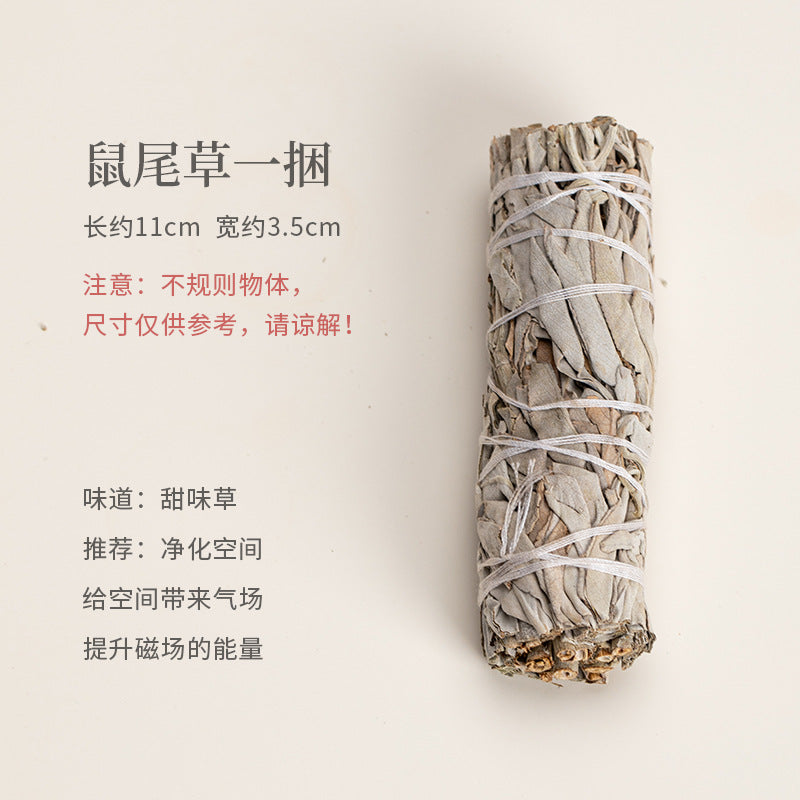 Dried sage smudge bundle for mini ritual fireplace burner
