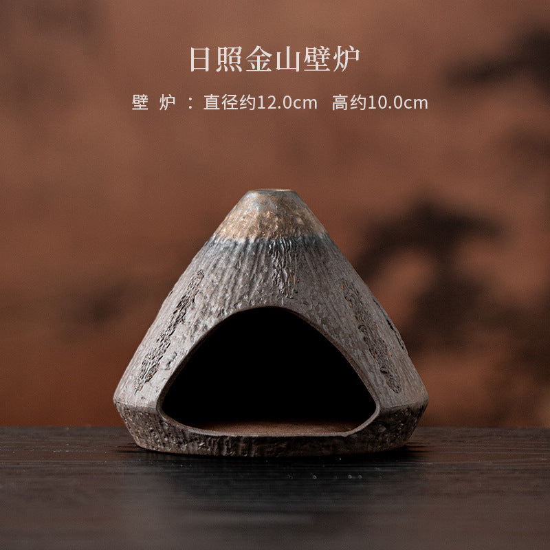 Sunrise mountain textured ceramic Palo Santo burner front view