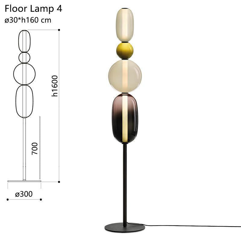 Stacked glass pebble floor lamp designer variant view 7