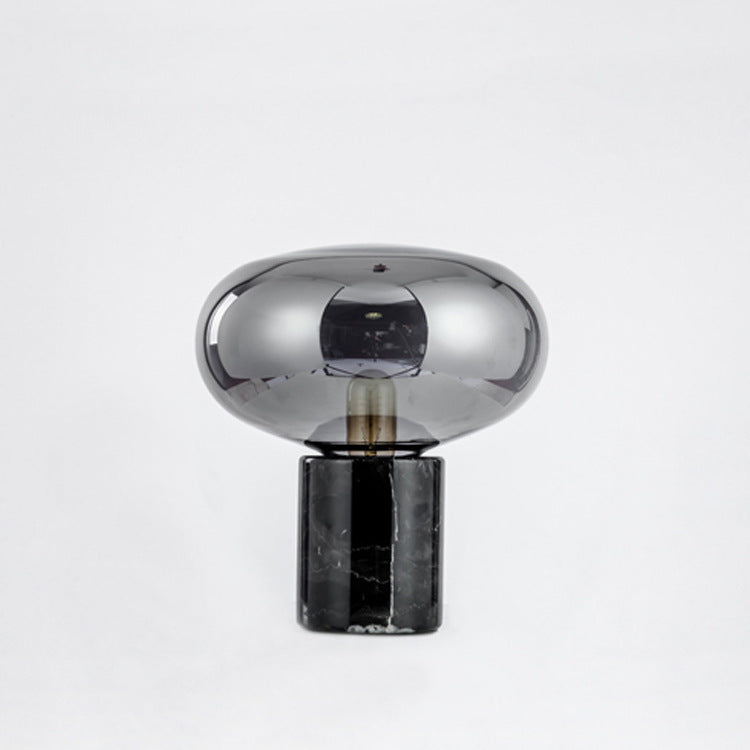 Amber glass bedside lamp detail