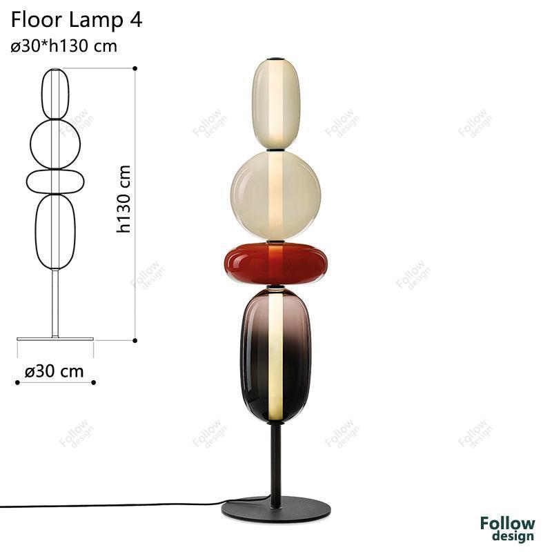 Stacked glass pebble floor lamp designer variant view 8