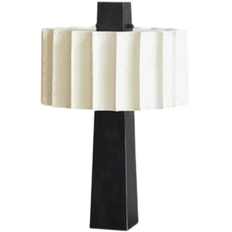 Matching black pleated table and floor lamp collection