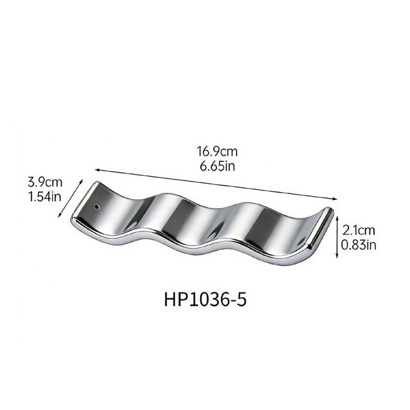 Silver wavy ceramic incense tray approximately 16.9 by 3.9 by 2.1 cm