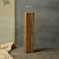 Large faux wood grain rectangular ceramic bud vase 24 cm high