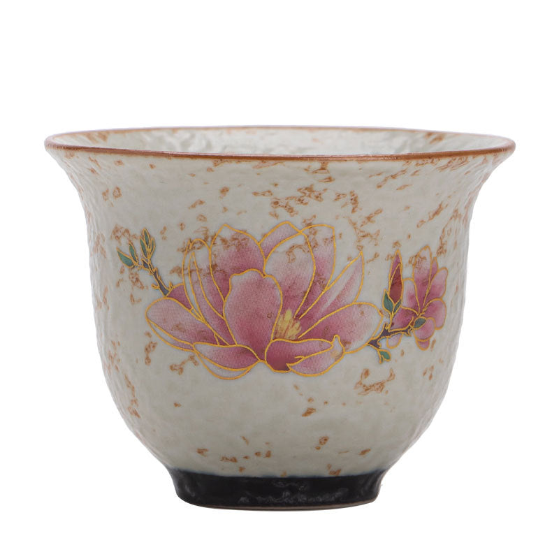 Authentic Jingdezhen Flint Red Blue & White Scalloped Master Tasting Cup - 80ml Gongfu Teacup