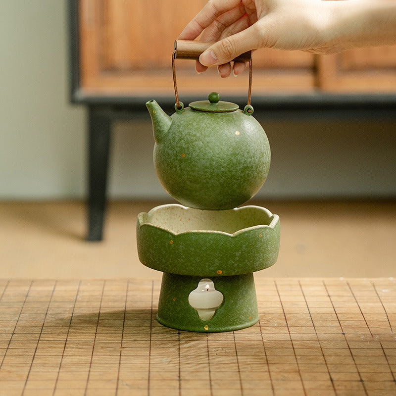 Authentic Cyan-Orange Gold-Fleck Fenggu Beam Hearthside Boiling Tea Kettle - 380ml Teaware