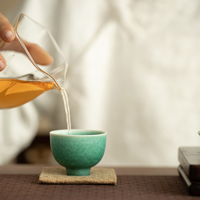 Authentic Jingdezhen High-Fire Crystalline Glaze Kiln-Transformed Master Teacup - 80ml Gongfu Teacup