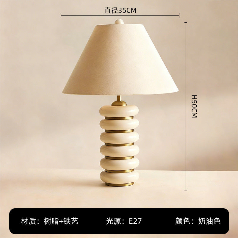 Cream stacked disc table lamp dimensions 35cm by 50cm