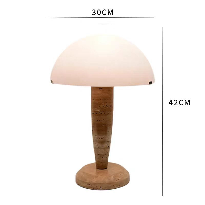 Travertine mushroom lamp dimensions 30 cm by 42 cm