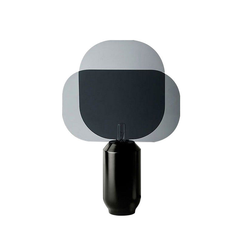 35 by 52cm smoked acrylic sculptural table lamp front view