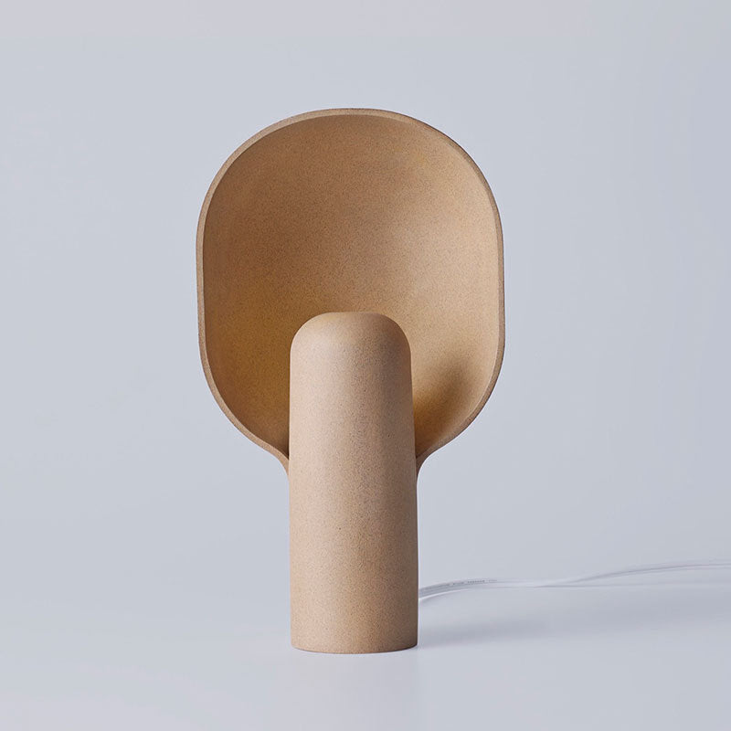 Sand beige 35cm resin table lamp front view