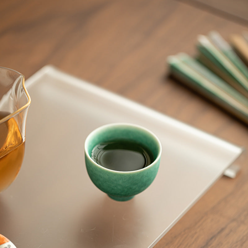 Authentic Jingdezhen High-Fire Crystalline Glaze Kiln-Transformed Master Teacup - 80ml Gongfu Teacup