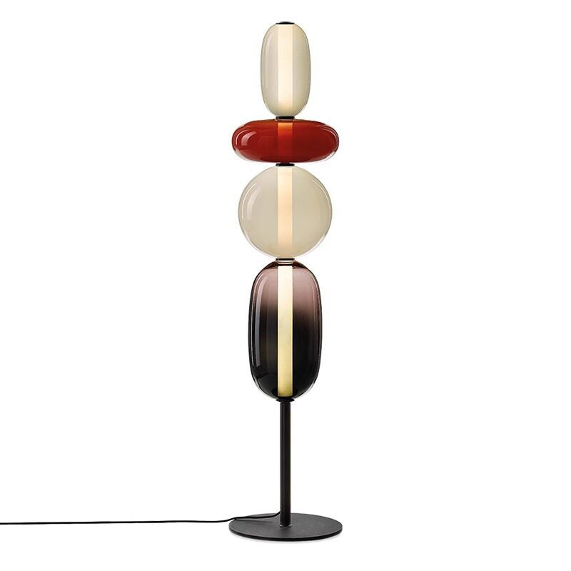 Stacked glass pebble floor lamp designer variant view 1