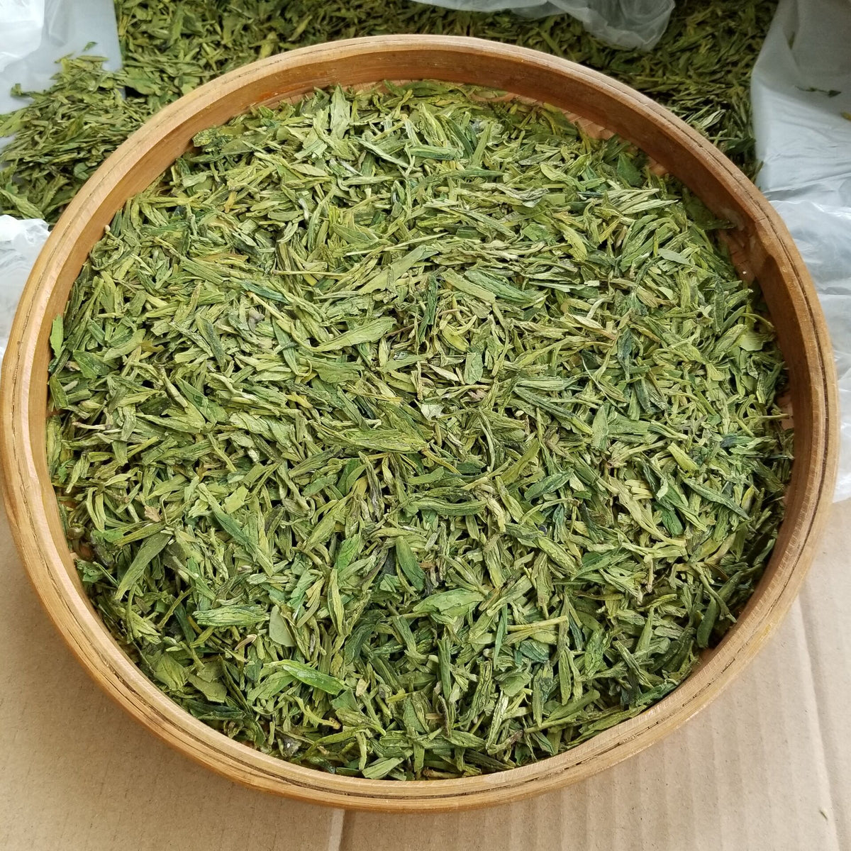Classic Longjing green tea loose leaves