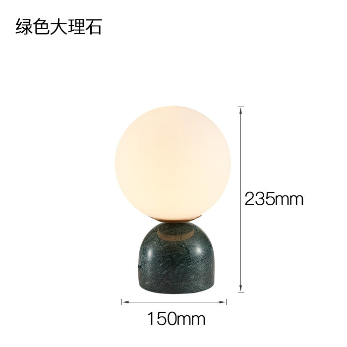 Green marble globe lamp dimensions 15cm by 23.5cm
