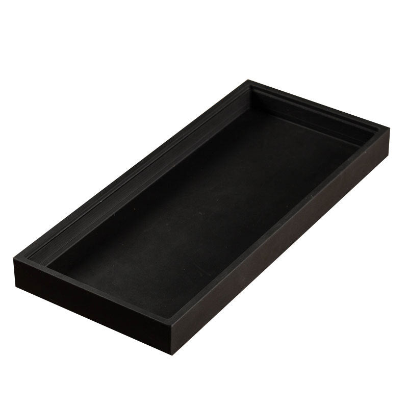 Black stone tray measured for tabletop bonsai and moss garden use