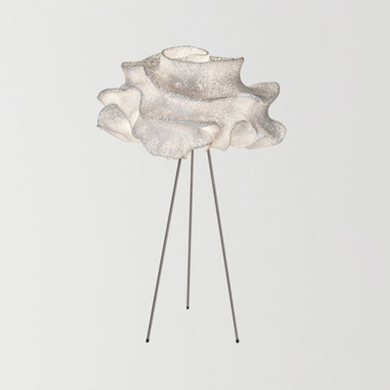 Organic sculptural floor lamp with tripod base