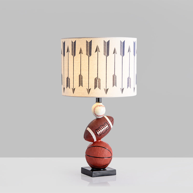 Basketball football baseball table lamp front view