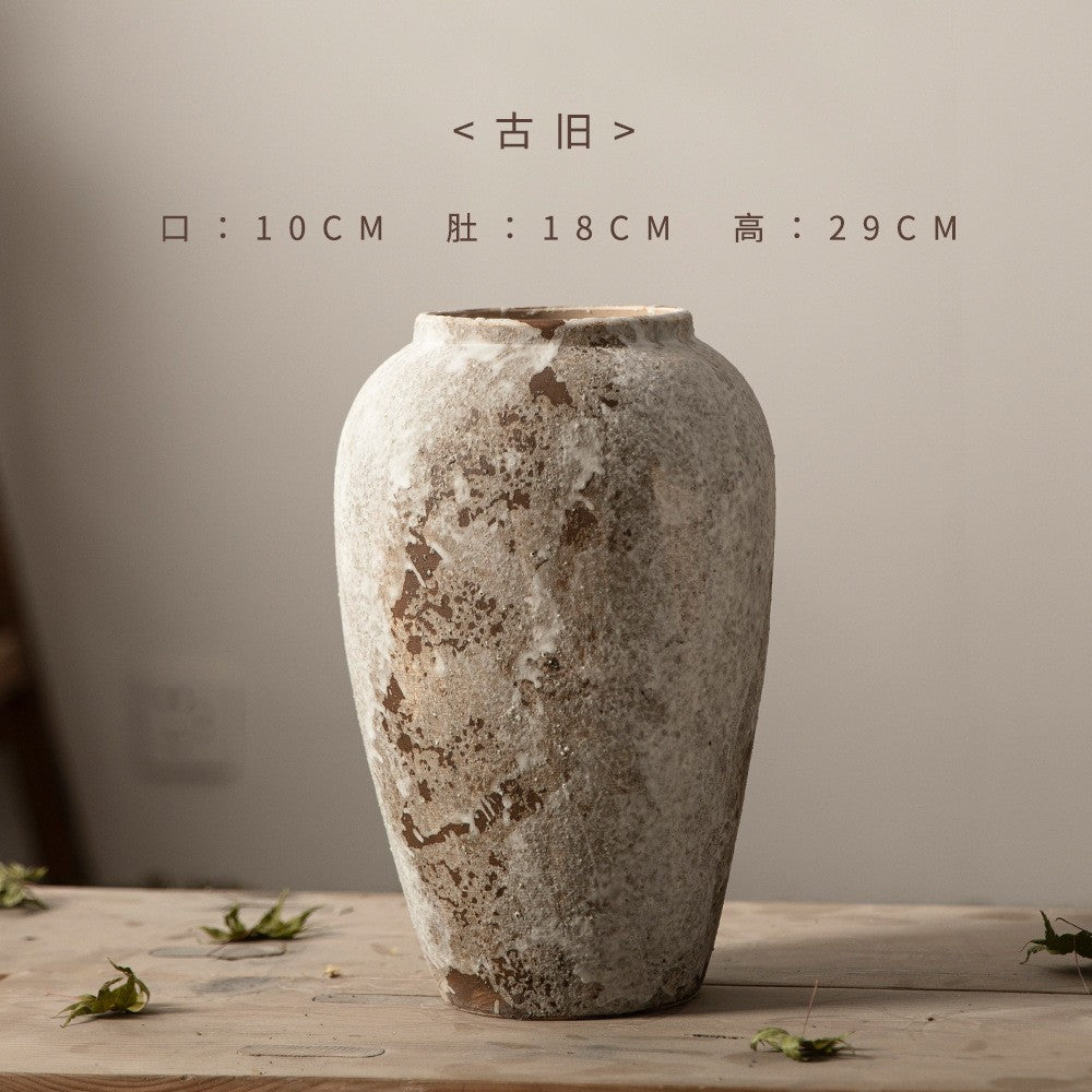 Medium weathered ceramic vase 29 cm high