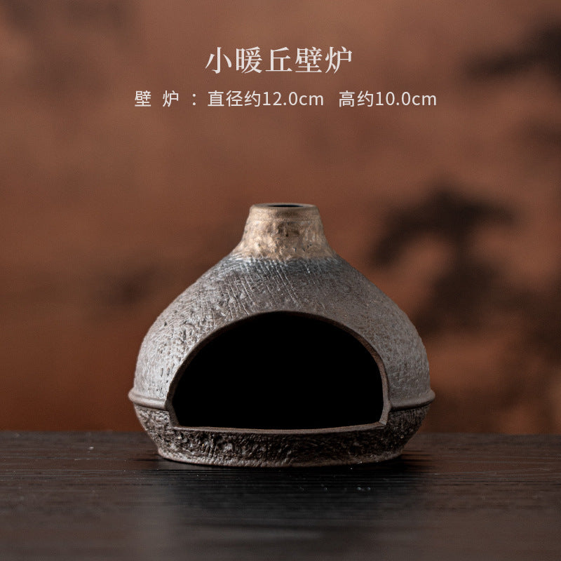 Warm hill textured ceramic Palo Santo and sage burner front view