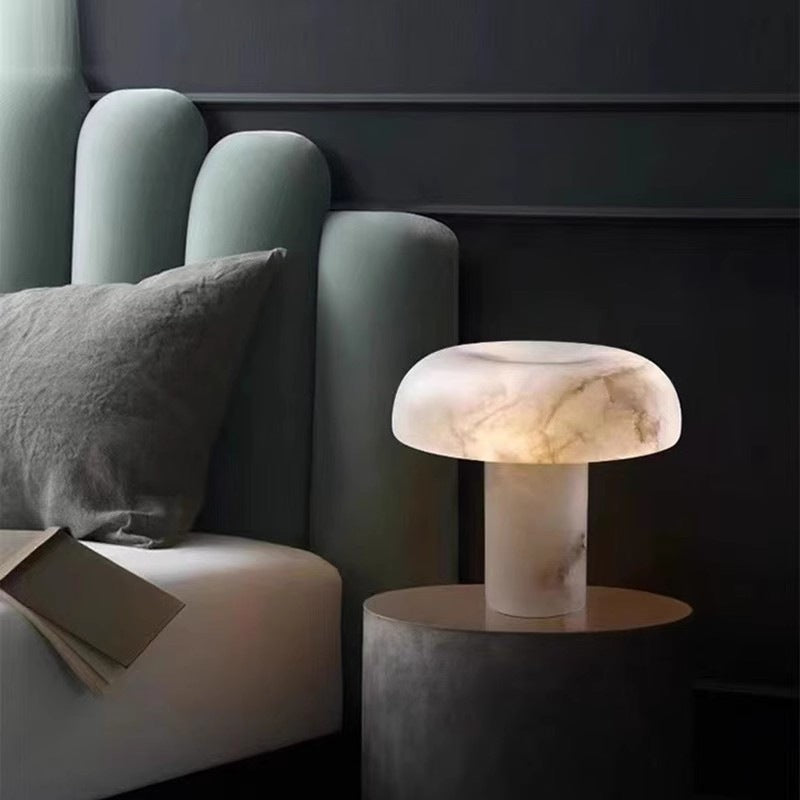 32 cm marble and patterned glass table lamp styling