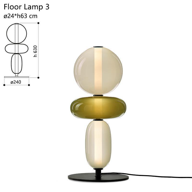 Stacked glass pebble floor lamp designer variant view 16