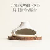 Low Chimney Ceramic Palo Santo & Sage Burner – 13.5cm Wabi-Sabi Ritual Fireplace in White, Green or Black