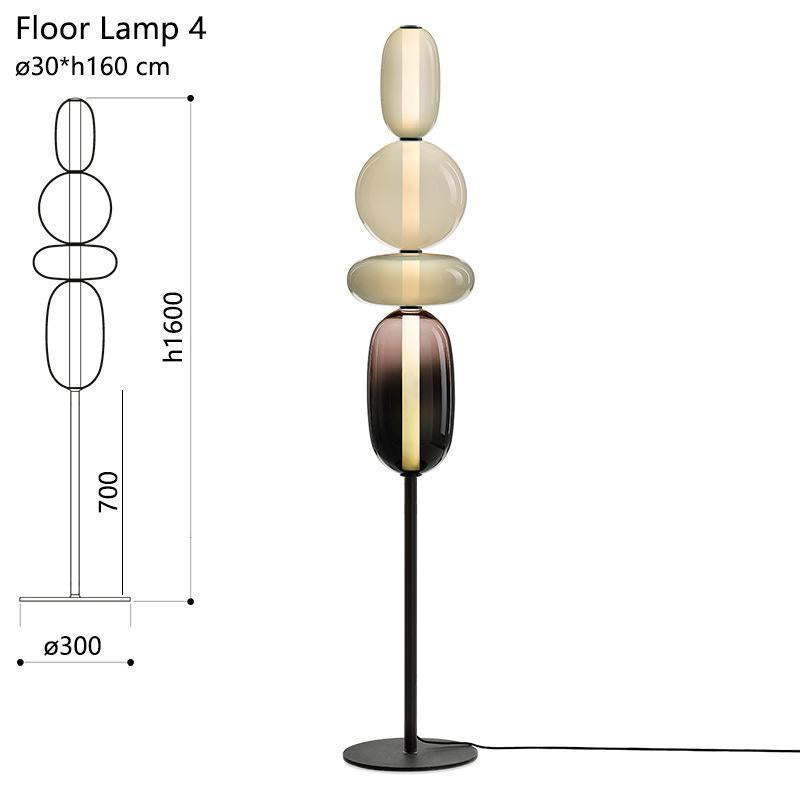 Stacked glass pebble floor lamp designer variant view 3
