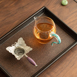 High Borosilicate Heat-Resistant Glass Turquoise Accent Tea Fairness Pitcher & Strainer Set - 220ml Teaware Accessories