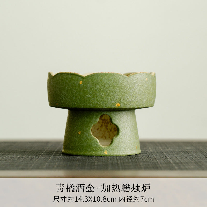 Authentic Cyan-Orange Gold-Fleck Fenggu Beam Hearthside Boiling Tea Kettle - 380ml Teaware