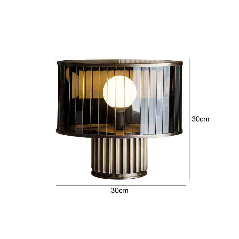 30cm by 31cm smoke grey and tea glass table lamp color options