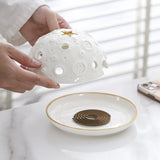 Star-Vent Ceramic Palo Santo & Sage Burner – Covered Incense Ritual Tray for Meditation, Japandi & New Chinese Decor