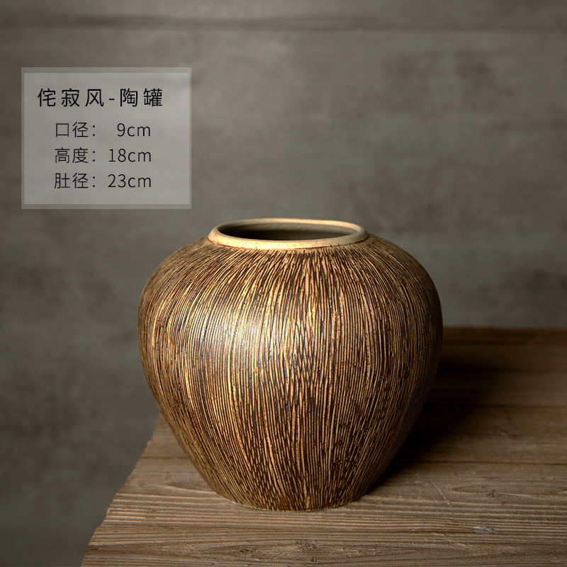 Bronze brown brushed ceramic vase small 18 cm size