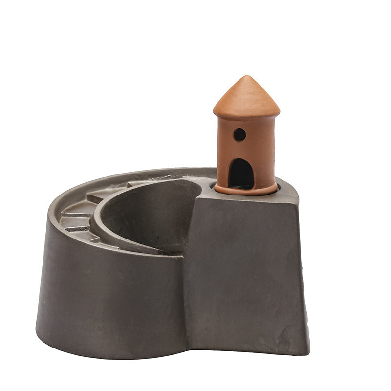 Lighthouse backflow incense burner dimensions approximately 10 by 8 by 9.5 cm