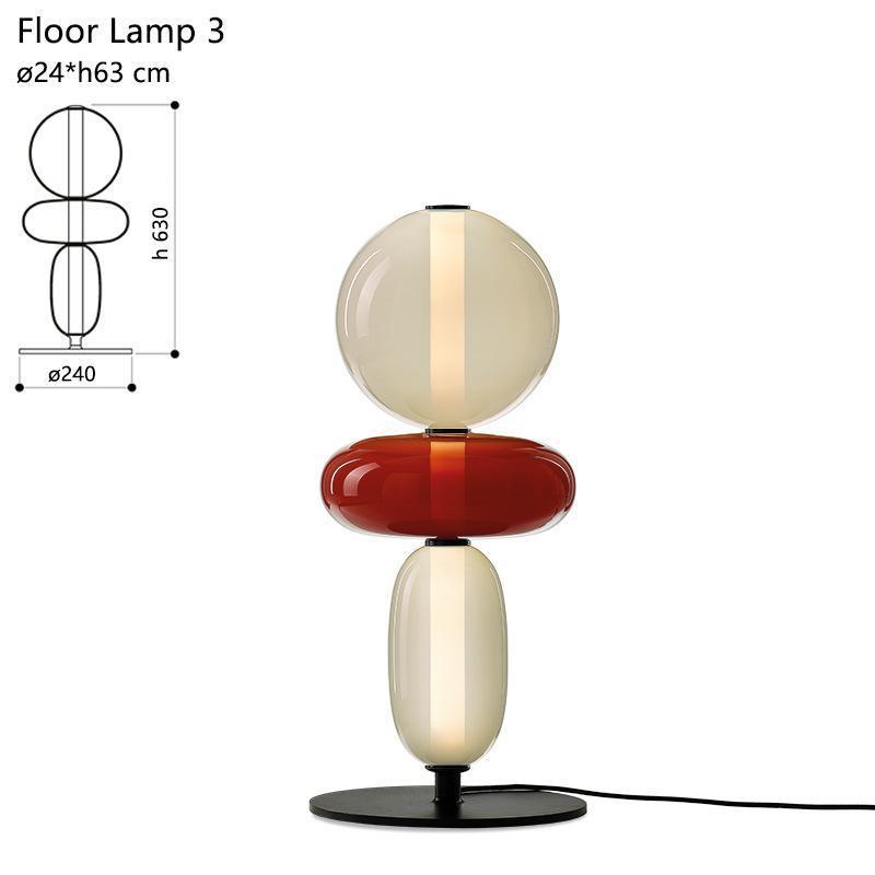Stacked glass pebble floor lamp designer variant view 5