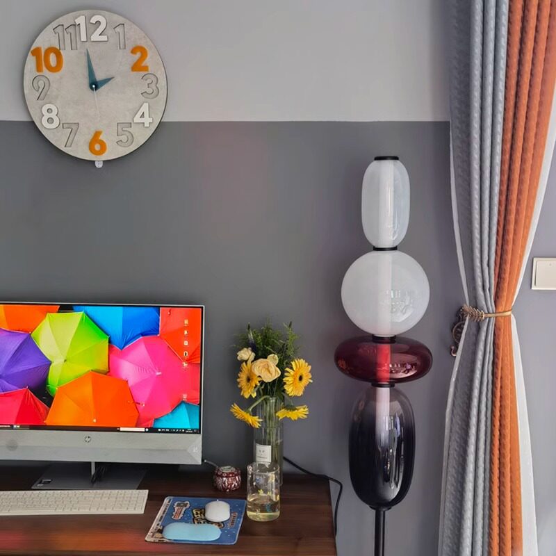 Stacked glass pebble floor lamp designer variant view 4
